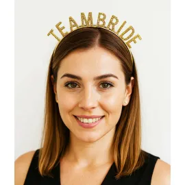 Altın Renk Team Bride Taç Plastik – Gelin ve Nedime Tacı