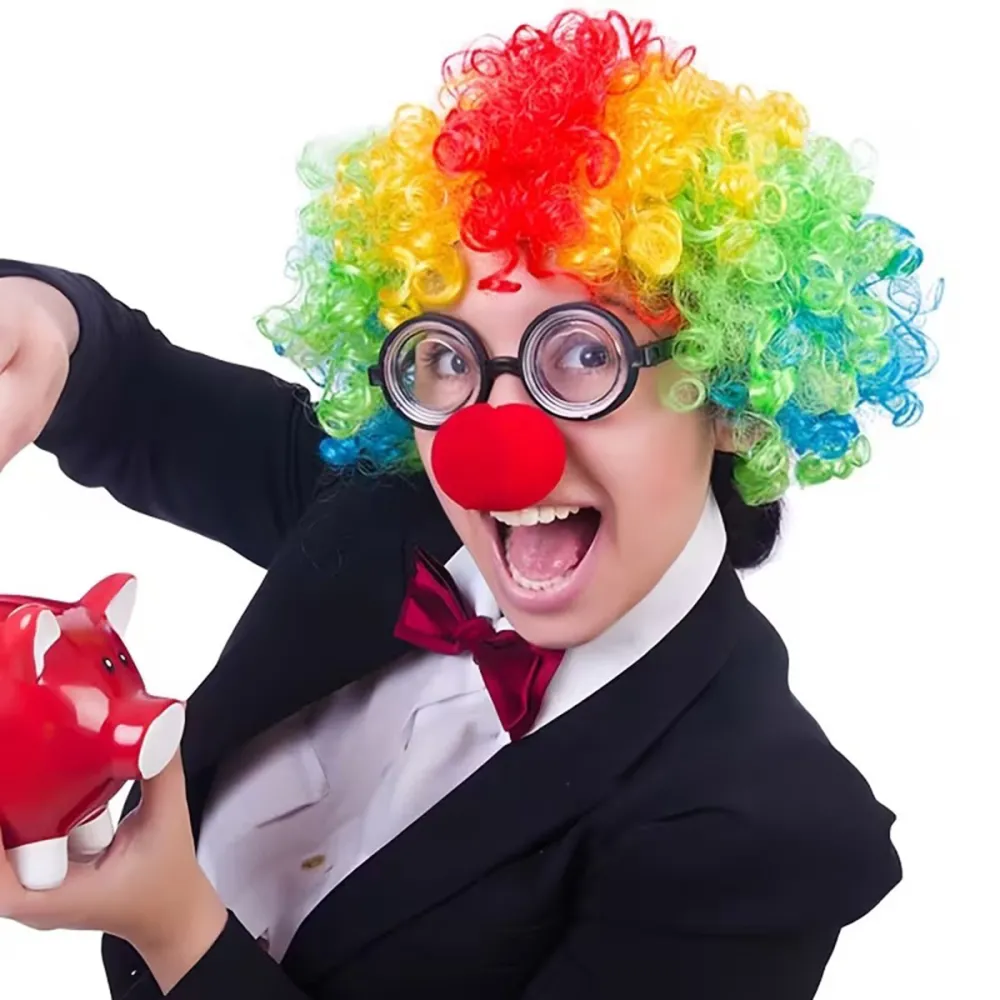 Palyaço Kostüm Aksesuar Seti 3’Lü – Peruk Burun Gözlük