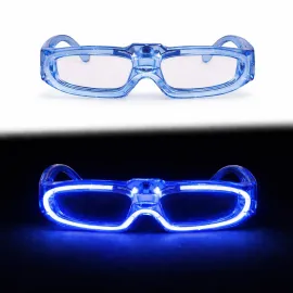 Mavi Led Işıklı Parti Gözlüğü 3 Modlu – Glow & Gece Eğlence Gözlüğü