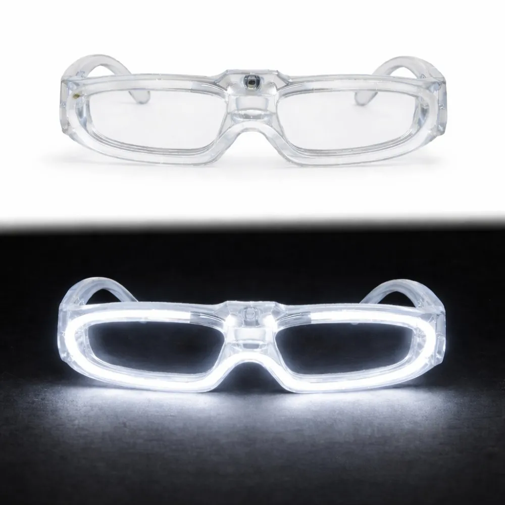 Beyaz Led Işıklı Parti Gözlüğü 3 Modlu – Glow & Gece Eğlence Gözlüğü
