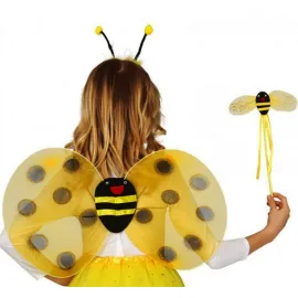 Gösteri Arı Kostüm Seti – Çocuklar İçin Kanat, Taç Ve Asa Aksesuarı