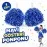 1 Çift ( 2 Adet ) Mavi Renk 23 Nisan 19 Mayıs 29 Ekim Okul Gösteri Ponponları Ekstra Dolgun