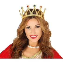 Altın Renk Çocuk Ve Yetişkin Uyumlu Kraliçe Tacı Prenses Tacı 8X25 Cm