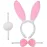 Tavşan Kostüm Seti Taç Papyon Kuyruk Pembe Renk