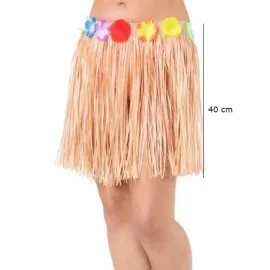 Yetişkin Ve Çocuk Uyumlu Saman Renk Püsküllü Hawaii Luau Hula Etek 40 