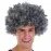 Gri Renk Kabarık Bonus Peruk Afro Takma Saç