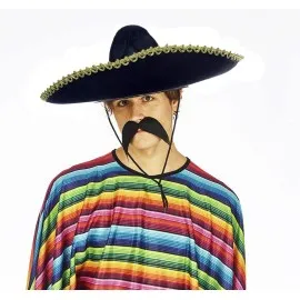 Sombrero Meksika Şapkası Mariachi Altın Şeritli Yetişkin Boy 