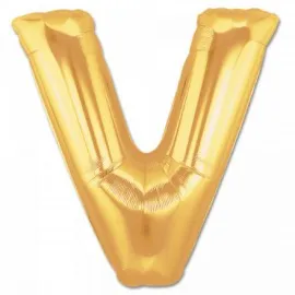 V Harf Folyo Balon Altın Renk  40 Inç