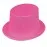 Floresan Pembe Renk Simli Uzun Fötr Melon Şapka 12 cm