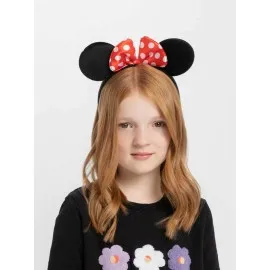 Kırmızı Fiyonklu Minnie Mouse Taç Fare Tacı Kafa Bandı