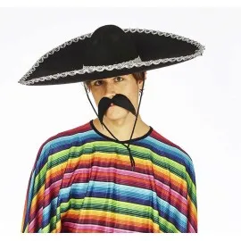 Sombrero Meksika Şapkası Mariachi Gümüş Şeritli Yetişkin Boy 