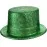 Yeşil Renk Parıltılı Simli Fötr Silindir Parti Şapkası