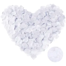 Beyaz Renk Gül Yaprağı Şekilli Konfeti 1 Paket 100 Adet