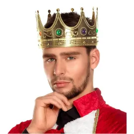 Altın Renk Yetişkin Çocuk Uyumlu Kral Tacı 60 Cm