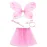 Toz Pembe Kelebek Kostümü - Toz Pembe Kelebek Kostüm Aksesuar Seti 4 Parça