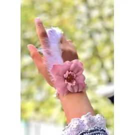 Bride To Be Nedime Gelin Bilekliği Tüy Ve İnci Boncuk Detaylı Pembe Renkli Bekarlığa Veda Partisi Bilekliği 10 Adet