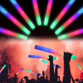 Led Işıklı 3 Modlu Kauçuk Işıklı Sünger Parti Çubuk Sopa - 46 Cm (6’Lı Paket)