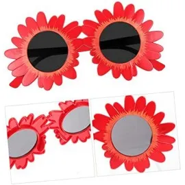 Kırmızı Renk Papatya Şekilli Parti Gözlüğü 18X10 Cm