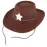 Çocuk Kovboy Şapkası Plastik Üzeri Flok Kaplama Koyu Kahverengi