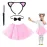 Pembe Renk Etekli Kedi Kostüm Seti (Tütü, Taç, Papyon, Kuyruk)