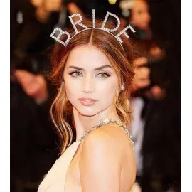 Bekarlığa Veda Mega Boy Kristal Taşlı Gümüş Bride Taç Gelin Tacı 20X21 Cm