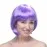 Lila Renk Kısa Model Parti Peruğu - Lila Renk Küt Saç