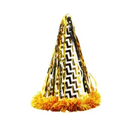 ZERO LAND - Püsküllü Metalize Karton Kotyon Şapka Gold
