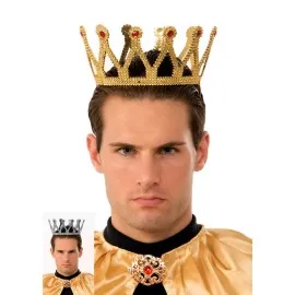 Altın Renk Çocuk Ve Yetişkin Uyumlu Kral Tacı 