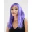 Lila Renk Uzun Düz Parti Peruğu