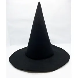 Siyah Renk Keçe Cadı Şapkası 35X38 Cm