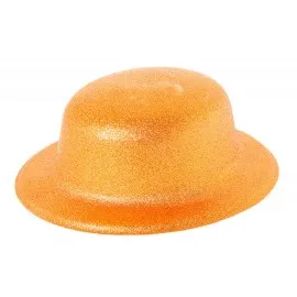 Turuncu Renk Simli Melon Yuvarlak Parti Şapkası 24X26 Cm