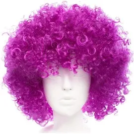 Koyu Mor Renk Violet Afro Bonus Saç Peruk 