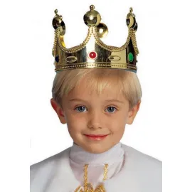 Plastik Kral Tacı Altın Renk Çocuk Boy 
