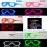 Glow Model Led Işıklı Parti Gözlüğü 3 Modlu 5 Renk 5 Adet