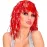 Kırmızı Işıltılı Metalize Parti Peruğu