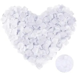 Beyaz Renk Gül Yaprağı Şekilli Konfeti 10 Paket 1000 Adet