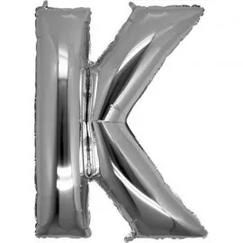 K Harf Folyo Balon Gümüş Renk  40 inç