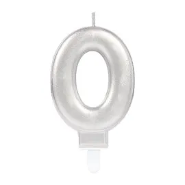 0 Rakam Mum Gümüş Renk