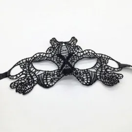 Siyah Renk Dantel Kesim Dantel İşlemeli Balo Parti Maskesi 11 No