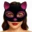Siyah Renk Fuşya Simli Süet Kaplama Kedi Maskesi 18X14 Cm