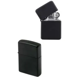 Doldurulabilir Siyah Benzinli Çakmak Metalik