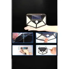 Güneş Enerjili Bahçe Aydınlatma Lambası Solar 100 Led Lamba