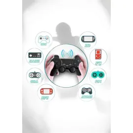 Gaming Atari 2.4g Uyumlu Kablosuz Çift Kol Game Stick