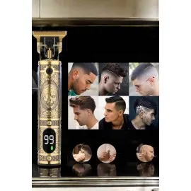 Tıraş Makinesi Şarjlı Profesyonel Saç Kesme Makinesi Gold Çizik Tıraş