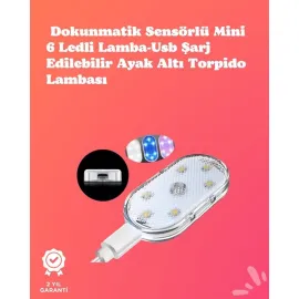 Kolay Montajlı, Çok Renkli USB Şarjlı Kablosuz Araç İçi Işık Seti