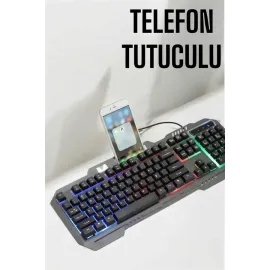 Oyuncu Klavyesi Q Klavye RGB Işıklı Mouse Hediyeli