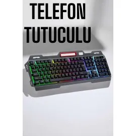 Led Işıklı Oyuncu Klavye Usb Girişli Rgb Işıklı Q Klavye Mouse Hediyeli