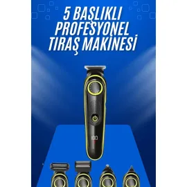 Tıraş Makinesi Şarjlı 5 Başlıklı Burun ve Kulak Temizleme