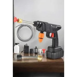 Bahçe Ve Araba Yıkama Tabancası Su Basınçlı Hazneli Bataryalı Oto Yıkama