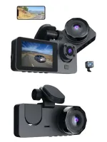 3 Kameralı 2 İnç 1080P Araç İçi Kamera Sürüş Kamerası CarPlay